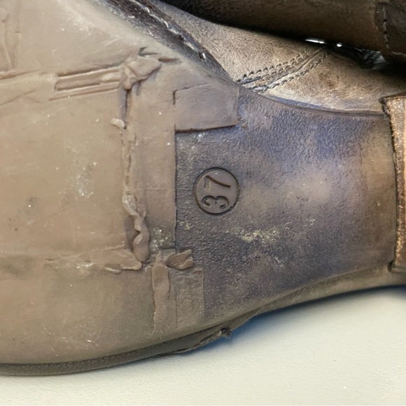 A.S. 98 Airstep Italian leather short 1" heeled tan w buckle short bootie s 6.5 - Picture 8 of 9